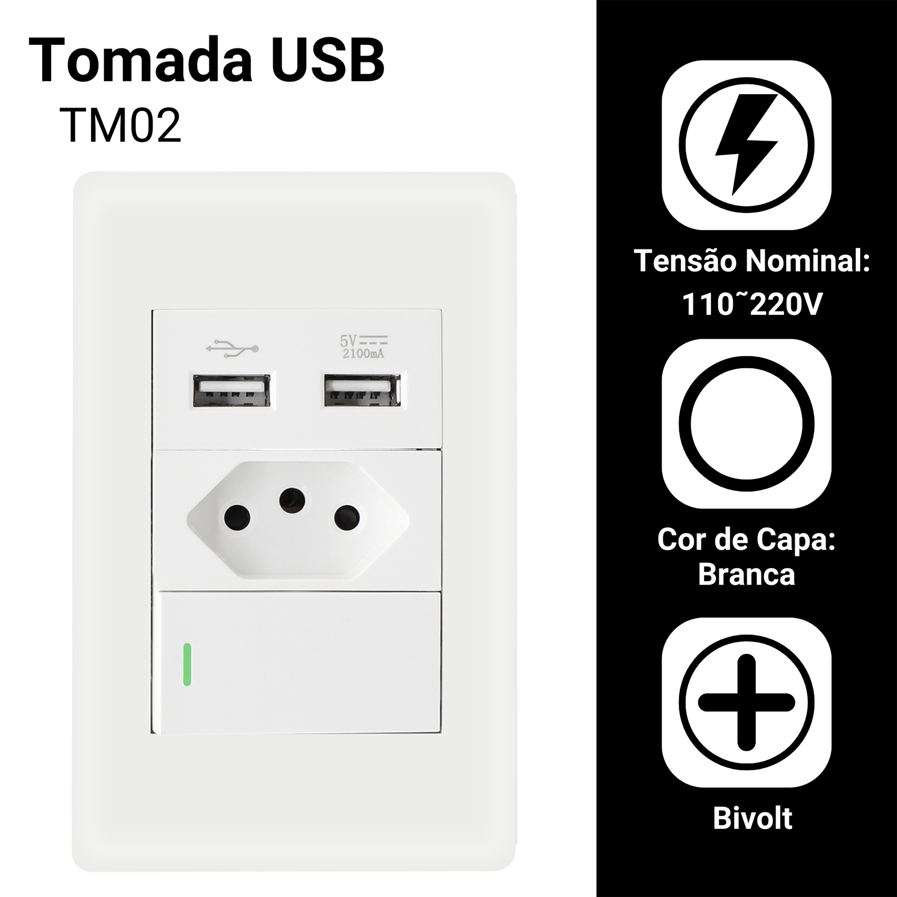 Tomada Duo 2 Usb